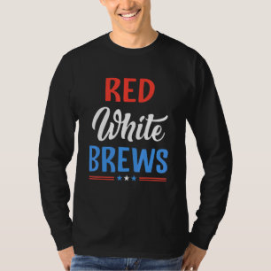Rot weiß und Brauen 4. Juli Handboote T-Shirt
