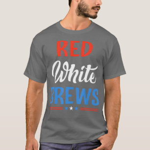 Rot weiß und Brauen 4. Juli Handboote T-Shirt