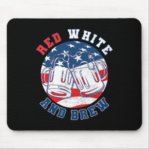 Rot Weiß Und Brauen! Für Ein 4. Juli Bier Merica Mousepad