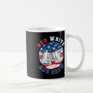 Rot weiß und brauen! Für einen 4. Juli Bier Merica Kaffeetasse