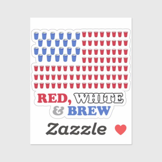 Rot weiß und braun aufkleber (Blatt)