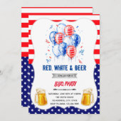 Rot weiß und braun Einladung (Vorne/Hinten)