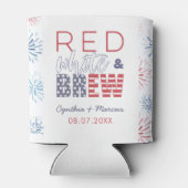 Rot Weiß und Brautpaare Dusche Gefallen können küh Dosenkühler (Rückseite)