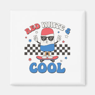 Rot weiß und Cool 4. Juli Popsicle Ice Cream Magnet