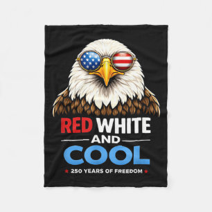 Rot Weiß und Cool Patriotischer Adler USA 250 Humo Fleecedecke