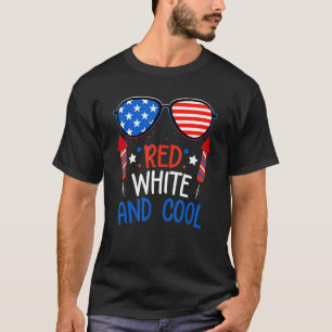 Rot-weiß und Coole Sonnenbrille Rot-Weiß Blau 4. O T-Shirt