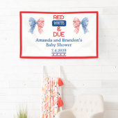 Rot/Weiß und Dusche für viertes Baby Banner (Insitu)