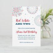 Rot, Weiß und Einladung zum Geburtstag (Stehend Vorderseite)