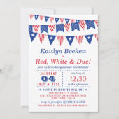 rot, weiß und fällig | 4. Juli Babydusche Einladung (Vorderseite)