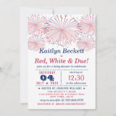 rot, weiß und fällig | 4. Juli Babydusche Einladung (Vorderseite)