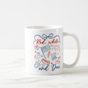 Rot Weiß Und Fällig 4. Juli Schwangerschaft Sommer Kaffeetasse