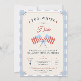 Rot Weiß und Fällig Baby-Party Patrioten Amerikani Einladung
