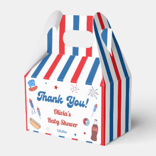 Rot, Weiß und fällig Baby Shower Danke schön Geschenkschachtel
