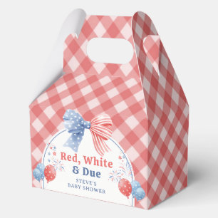 Rot Weiß und Fällig Baby Shower Geschenkboxen Geschenkschachtel