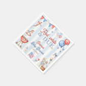 Rot Weiß und Fällig Baby Shower Serviette (Ecke)