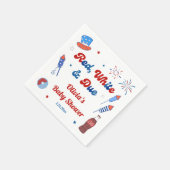 Rot, Weiß und fällig Baby Shower Serviette (Ecke)