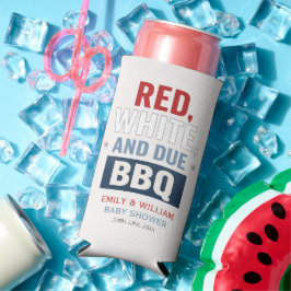 Rot Weiß und fällig BBQ Baby Shower  Selters Dosenkühler