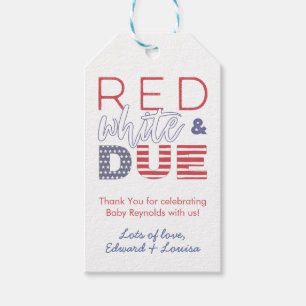 Rot Weiß Und Fällig Patriotische 4. Juli-Baby-Part Geschenkanhänger