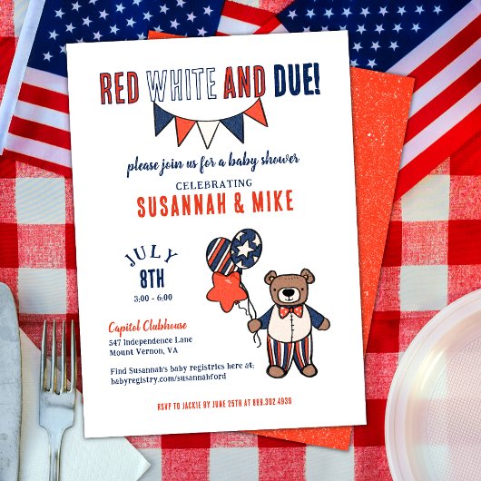 Rot, Weiß und fällig | Summer Baby Dusche Einladung