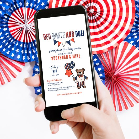 Rot, Weiß und fällig | Summer Baby Dusche Einladung