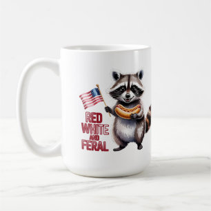 Rot, Weiß und Ferse und Freier Raccoon Kaffeetasse
