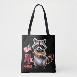 Rot, Weiß und Ferse und Freier Raccoon Tasche