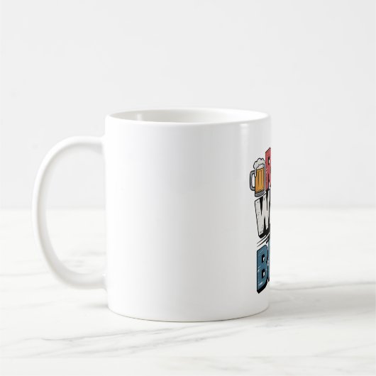 Rot-Weiß und fett-braun-Design Kaffeetasse (Links)