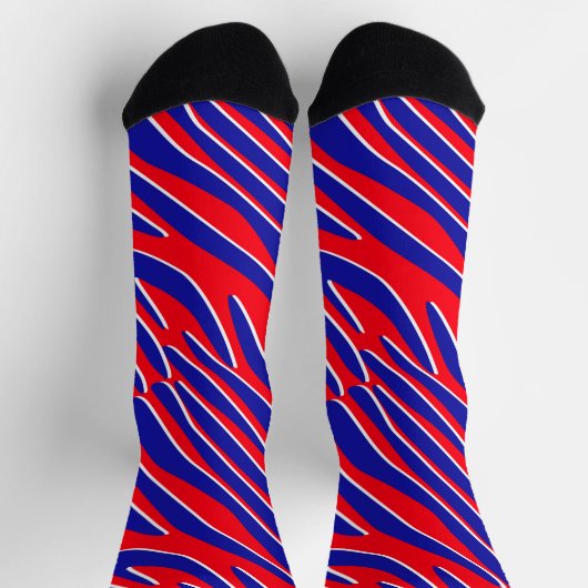Rot, Weiß und Fett | Tiger Strip Crew Socks Socken (Oben)