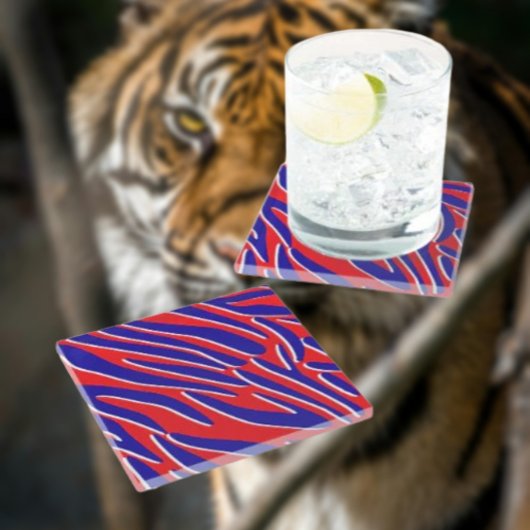 Rot, Weiß und Fett | Tiger Stripe Untersetzer