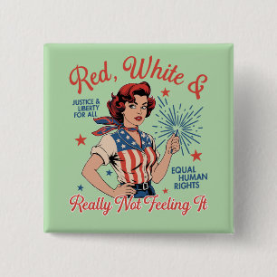 Rot Weiß und Fühlt Sich Wirklich Nicht Danach Knop Button