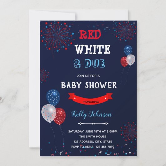 Rot weiß und gebührende Einladung (Vorderseite)