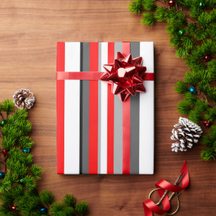 Rot weiß und grau gestreift geschenkpapier