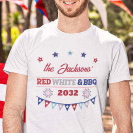 Rot weiß und GRILLEN 4. july patriotische Feuerwer T-Shirt