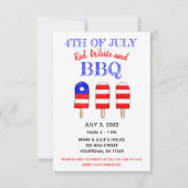 Rot, Weiß und GRILLEN Popsicle Party Einladung (Vorderseite)