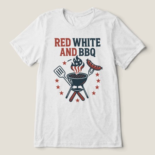 Rot, Weiß und GRILLEN Tri-Blend Shirt (Design Vorderseite)