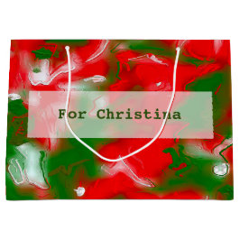 Rot, Weiß und Grün Abstrakt Große Geschenktüte