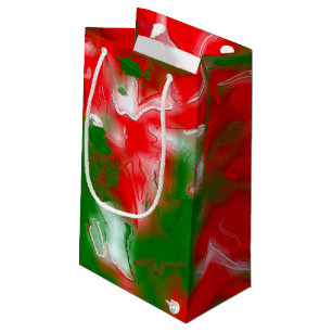 Rot, Weiß und Grün Abstrakt Kleine Geschenktüte