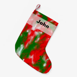 Rot, Weiß und Grün Abstrakt Kleiner Weihnachtsstrumpf
