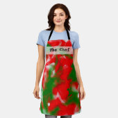 Rot, Weiß und Grün Abstrakt Schürze (Getragen)