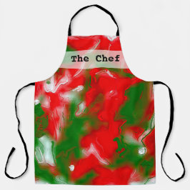 Rot, Weiß und Grün Abstrakt Schürze