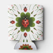 Rot, Weiß und Grün des Ladybugs können cooler sein Dosenkühler (Rückseite)