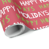 Rot, Weiß und Grün glückliche Ferien Geschenkpapier (Rolleneckpunkt)