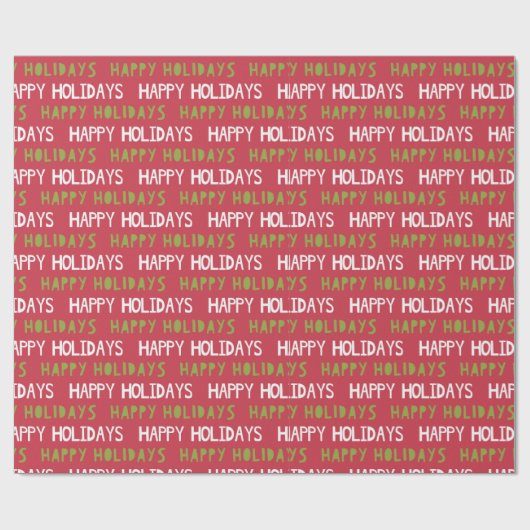 Rot, Weiß und Grün glückliche Ferien Geschenkpapier (Flach)