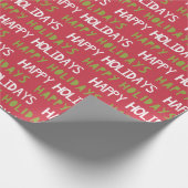 Rot, Weiß und Grün glückliche Ferien Geschenkpapier (Ecke)