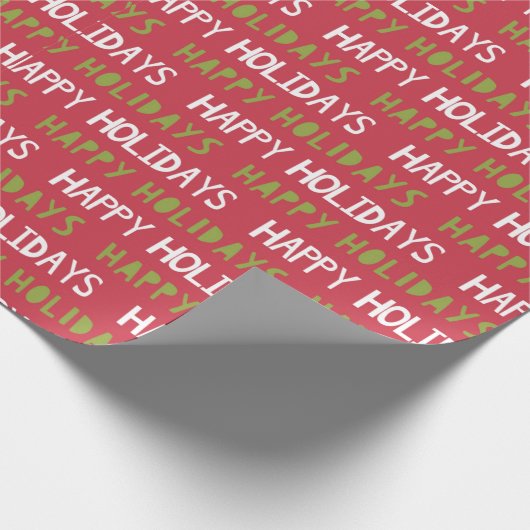 Rot, Weiß und Grün glückliche Ferien Geschenkpapier (Ecke)