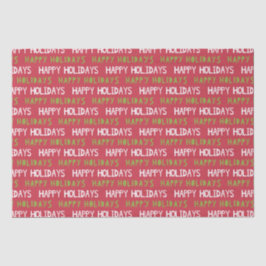 Rot, Weiß und Grün glückliche Ferien Seidenpapier