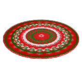 Rot, Weiß und Grün Mandala Schneidebrett (Ecke)