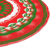 Rot, Weiß und Grün Mandala Schneidebrett (Ecke)