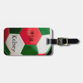Rot, Weiß und Grün, Name der Fußballtasche Gepäckanhänger (Vorderseite horizontal)