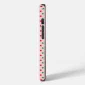 Rot, Weiß und Grün Polka Dots Handy Case (Rückseite / Links)